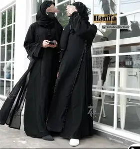 New Abaya HANIFAH dress pesta gamis hitam remaja by.zainab collection Kombinasi Muslim Sifon Wanita Maxi Dewasa Syari Simple