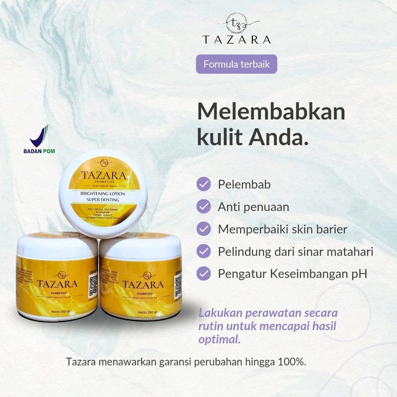 HB TAZARA BRIGHTENING SUPER DOSTING SPF 50PA+++ UKR 250ML Handbody Lotion Mencerahkan  Pencerah Lightening 6