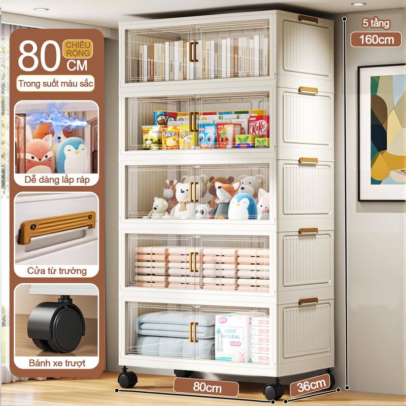  Tủ Đựng Đồ Nhiều Tầng Dày Dặn Không Cần Lắp Đặt Thích Hợp Cho Quần Áo Trẻ Em Và Đồ Ăn Nhẹ Gia Dụng 