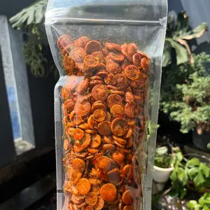 Rajangemil Etalase Sosis Goreng Kering Ukuran 500 Gr Rajangemil Variant Pedas & Original Cemilan Viral Cemilan Santai Snack Keripik Sosis Kering Khas Bandung - Food