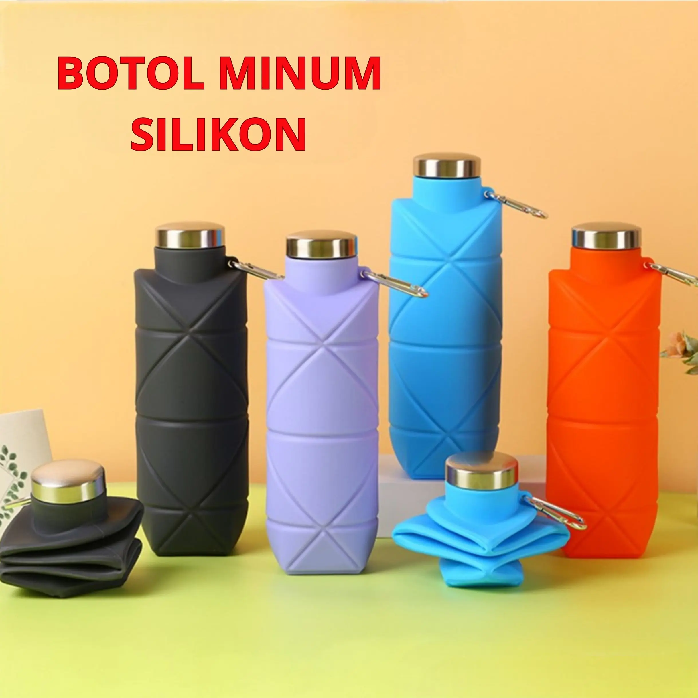 MMM - COD Botol Air Minum Lipat 700ml Silikon Bebas BPA Tempat Minuman Portable Sgt Fleksibel dan Tahan Bocor Bahan Silicon (BELI LOKAL)