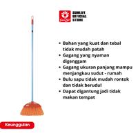 Gambar SunLife Faster Broom Sapu Lantai Rumah Sapu Ijuk SNL-236 - Orange dari SunLife Plastics Kab. Tangerang 5 Tokopedia