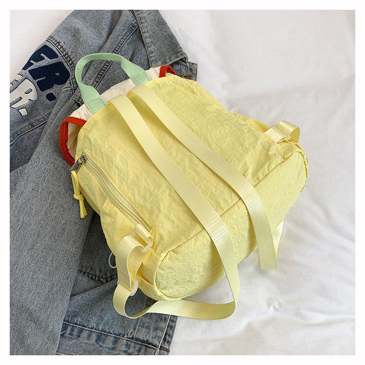 CHIYUM Tas Ransel Wanita Warna Kontras Dopamin Musim Panas Gaya Baru Tahan Air Nylon Tas Sekolah Lucu Buah Ransel Siswa Sekolah Menengah Pertama Import Fruit Backpack Perempuan Pink Muat LKS Pad