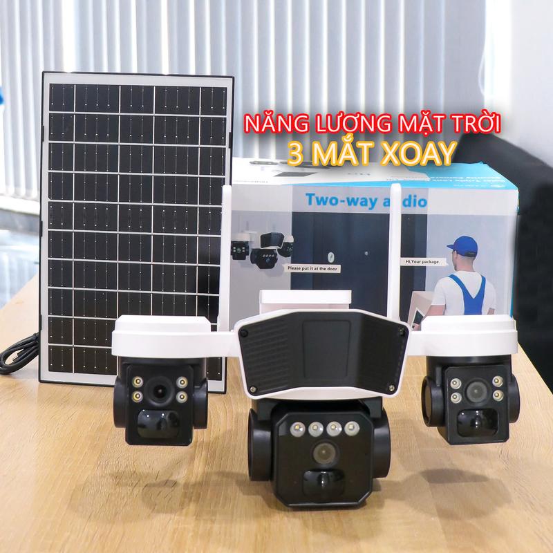  Camera Năng Lượng Mặt Trời Vstartcam TL3 Sim 4G Xem 3 Khung Hình Cùng Lúc 