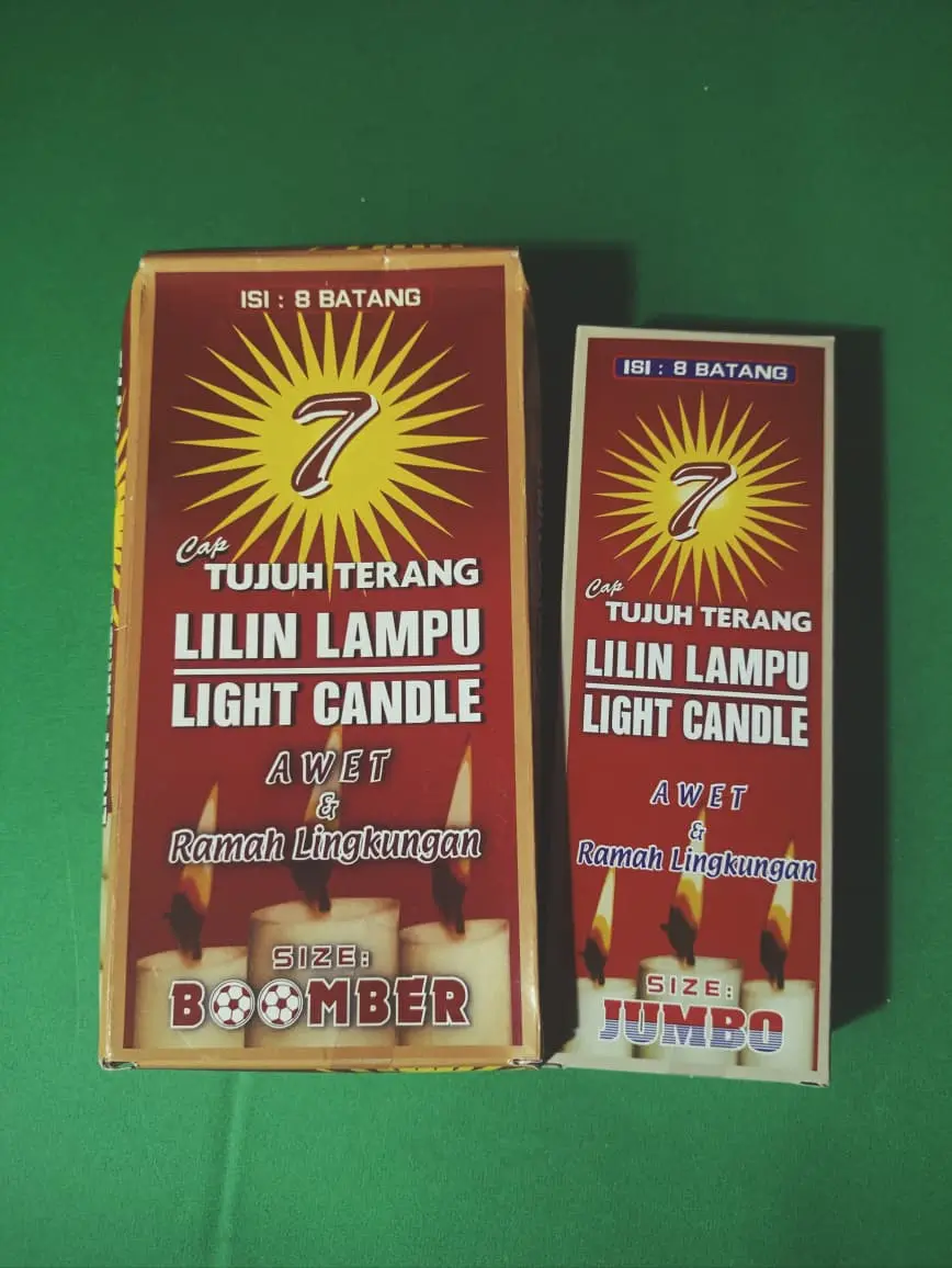 (1 Pack) Lilin penerangan cap 7 TERANG isi 8 Pcs Jumbo/Boomber