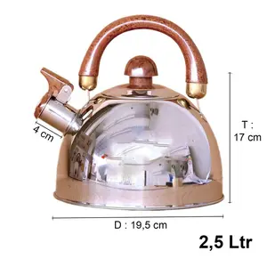 Premium Teko Siul Bunyi Whistling Kettle 2.5 Liter Stainless Steel Q2 8025 Ready