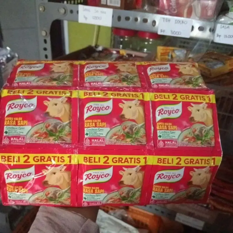 Royco Kaldu Sapi Sachet - 72pcs, ⁶renteng per renteng, Isi 12×8g - Bumbu Pelezat Serba Guna - Instan, Ayam Masakan 3