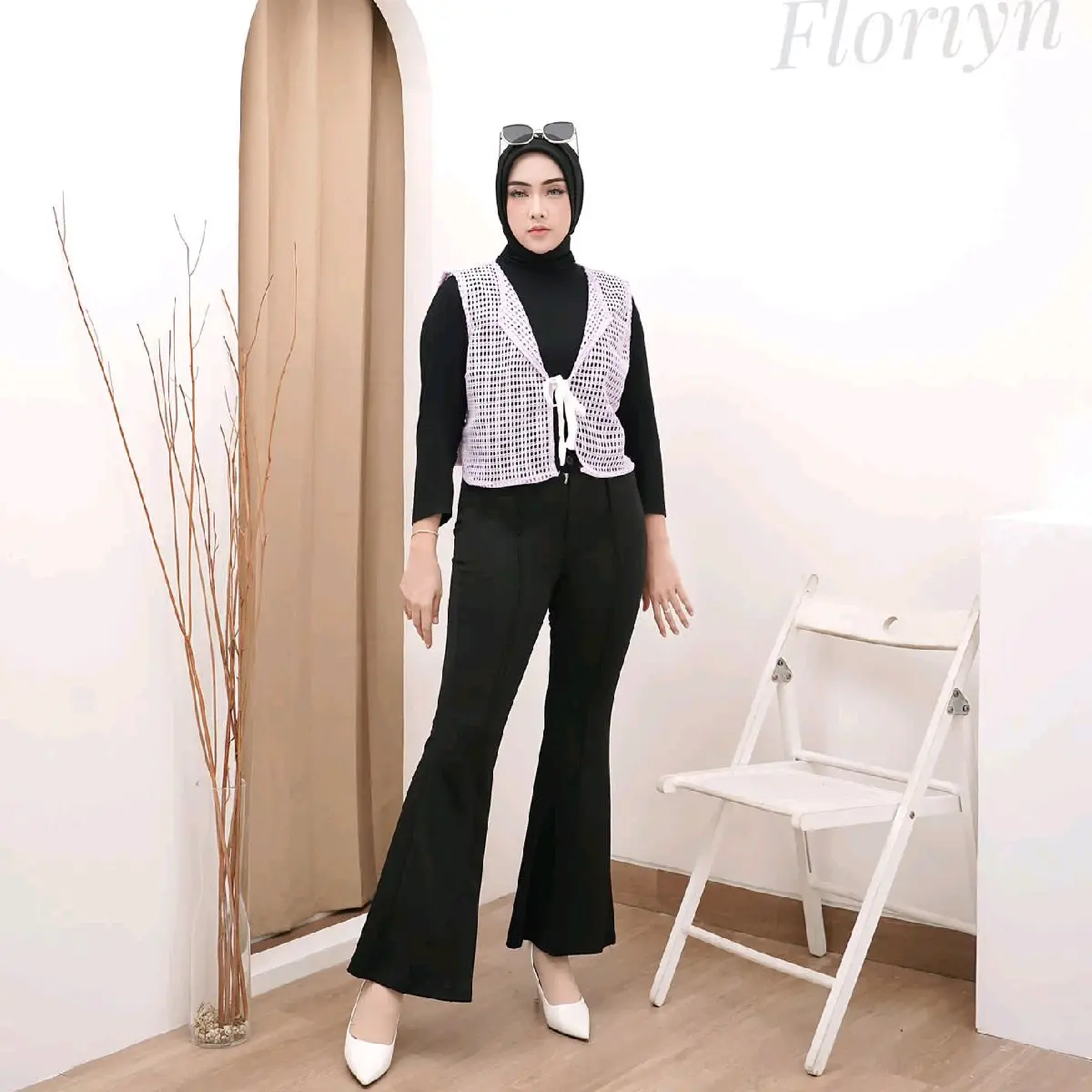 Vest rajut jaring lyra wanita | vest outer hijab non hijab