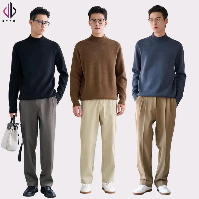 Dyaci x Thành Đơn Giản Áo Len Cổ 3 Phân Quảng Châu DYACI Cao Cấp Dày Dặn AL96