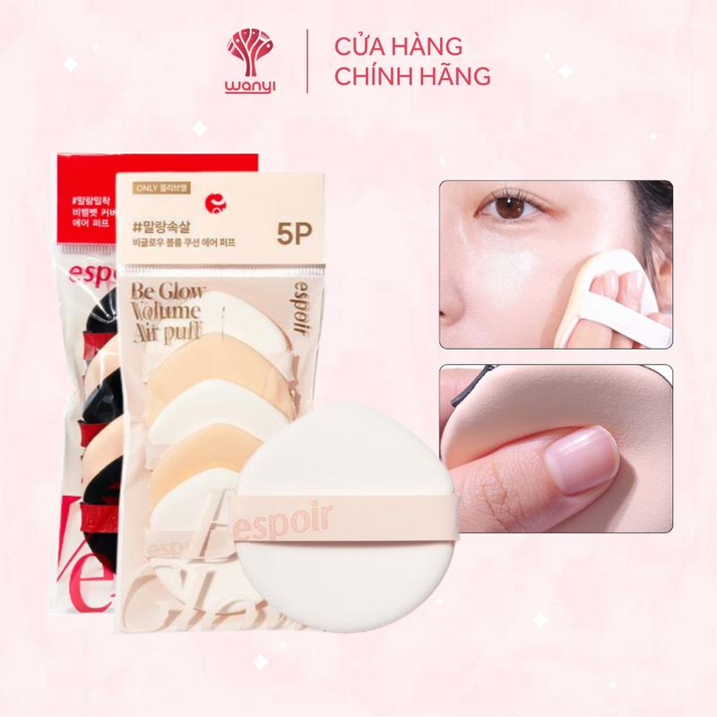 Bông mút trang điểm Espoir Be Velvet/ Be Glow Volume Cushion Air Puff 5ea