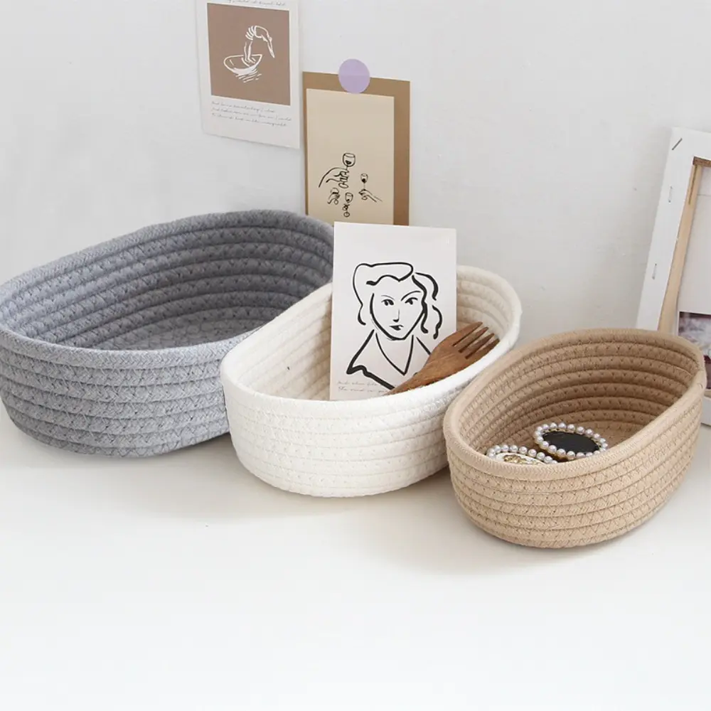 Decorative Gift Snack Storage Nordic Cotton Rope Storage Basket Cosmetics Storage Desktop Sundries