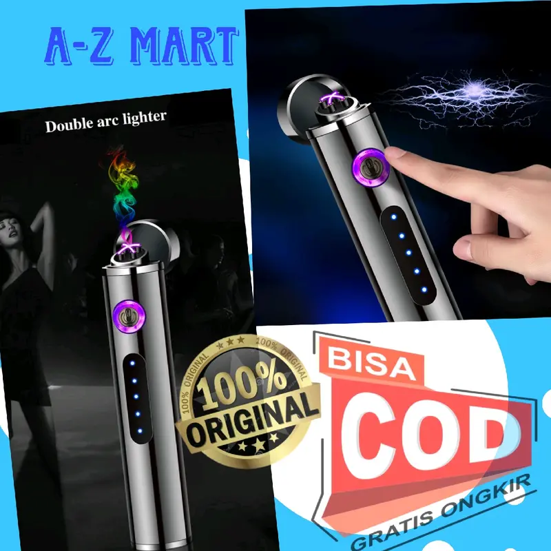 Korek Api Elektrik Double Plasma Arc USB Recharge JL113 Hitam asbak listrik 0