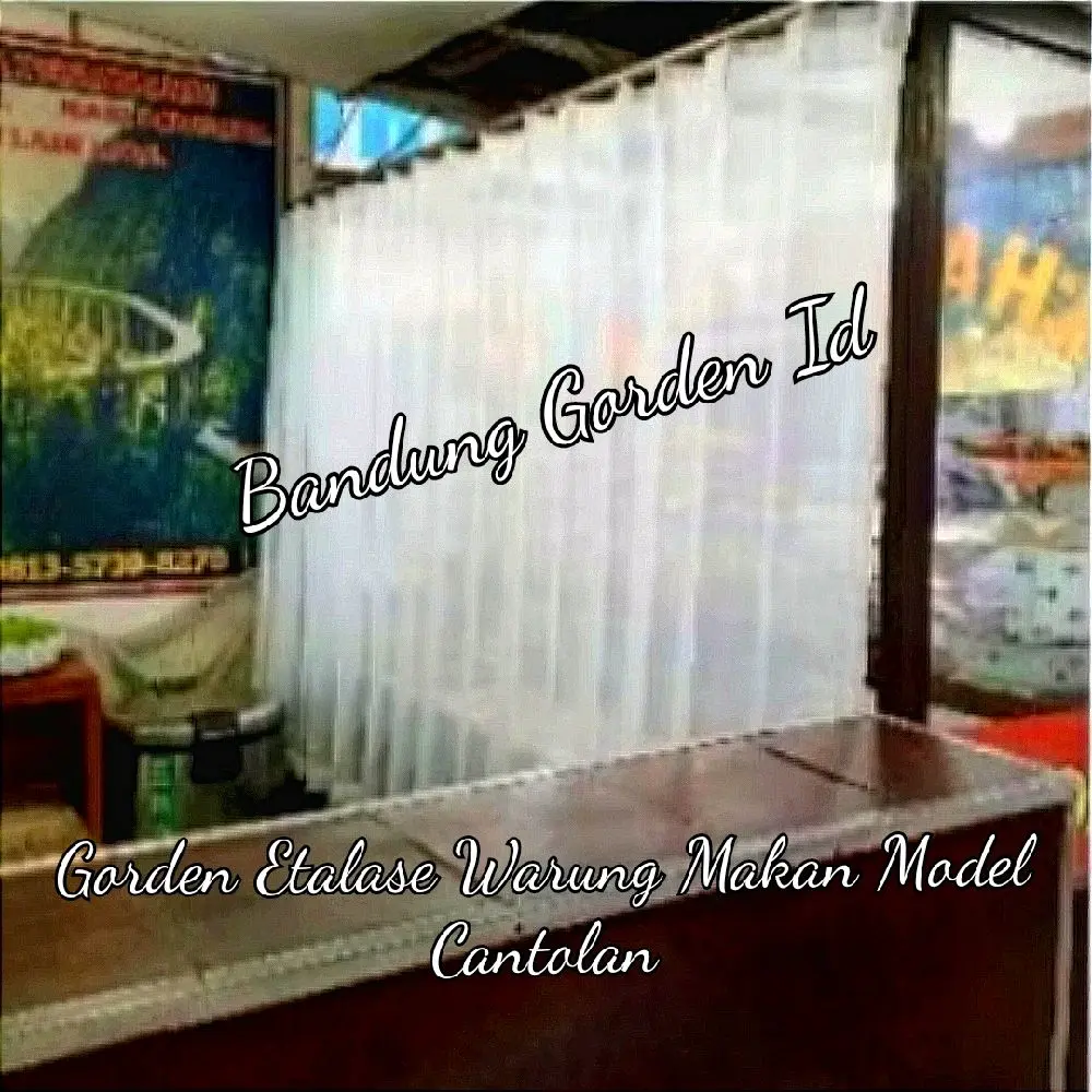Gorden etalase warung makan vitrase gorden model cantolan Lebar 2 meter tinggi 1 meter Curtain