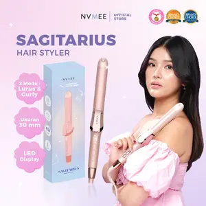 NVMEE - Alat Pengeriting dan Pelurus Rambut 2in1 LED Touch Sagitarius Hair Styler