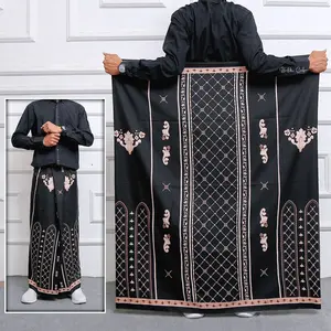 Sarung Batik Sarwon Series - Sarung Batik Dewasa Santri Putra Putri Halus Adem Lembut Printing Katun Muslim Motif Pekalongan Hitam