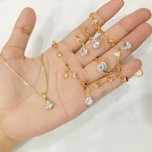 Set Perhiasan Titanium Emas 24k Populer Isi Banyak Komplit Awet Anti Karat Cantik Realpict Best Seller 2025 Aksesoris