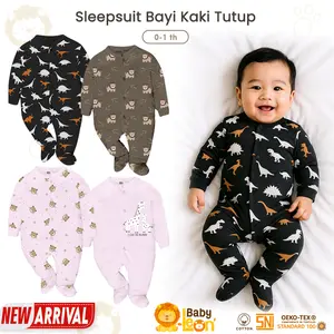 BABYLEON Jumpsuit Bayi 0-1Th Kaki Tutup Lengan Panjang Baby Sleepsuit BC-072 Baju Tidur Bayi Sleepsuit Bayi Newborn