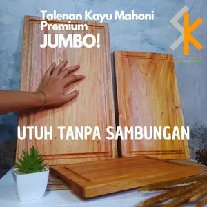 Talenan Kayu Mahoni Jumbo Premium / Nampan Kayu Mahoni Flat, UTUH TANPA SAMBUNGAN Kitchenware anti jamur