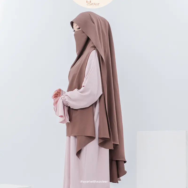 Xavieer - Sheeza French Khimar Poni Square Semi Oval Shelbya Exclusive Umrah Haji Polos Cadar 1