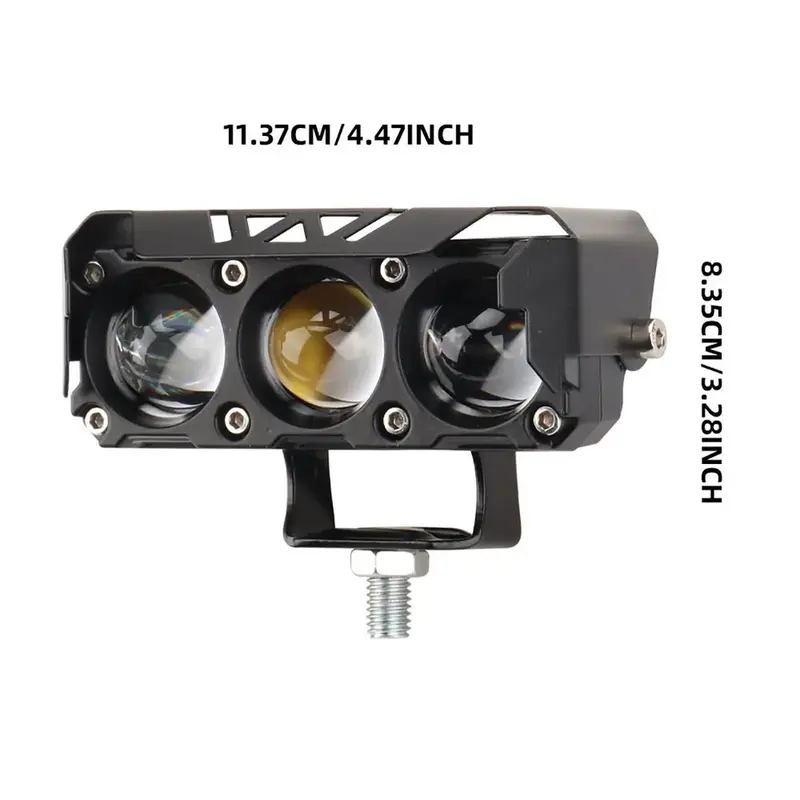 LAMPU TEMBAK LASER/LAMPU TEMBAK MINI 3 Mata/TANPA KIPAS/SUPER BRIGHT HI LO 35 WATT LAMPU TEMBAK MOTOR MOBIL/FOGLAMP 3 MATA/Super Terang Full Aluminium Putih Kuning/Full Alumunium Premium Car 8