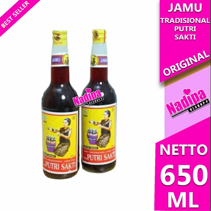Jamu tradisional cap Putri Sakti Racik Linu/Nafsu Makan Botol kaca nadipa olshopp 4