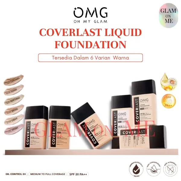 OMG Oh My Glow Coverlast Liquid Foundation – Alas Bedak Full Coverage, Tahan Lama & Flawless! 0