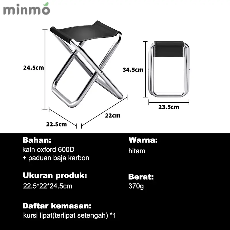 minmo Portable Kursi Lipat/Kursi Lipat Kecil/Terlipat Penuh Kursi/Outdoor Kursi Lipat/Mini Bangku Lipat Camping/Outdoor Kursi Mancing Lipat Mini lantoo  lipat 8