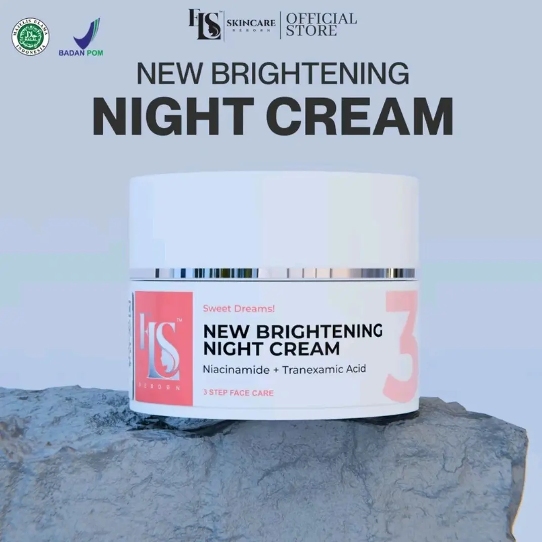 LS Skincare New Glowing " Night Cream " mencerahkan kulit kusan