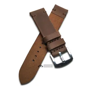 Tali jam tangan kulit asli crazy horse 1 lapis brown