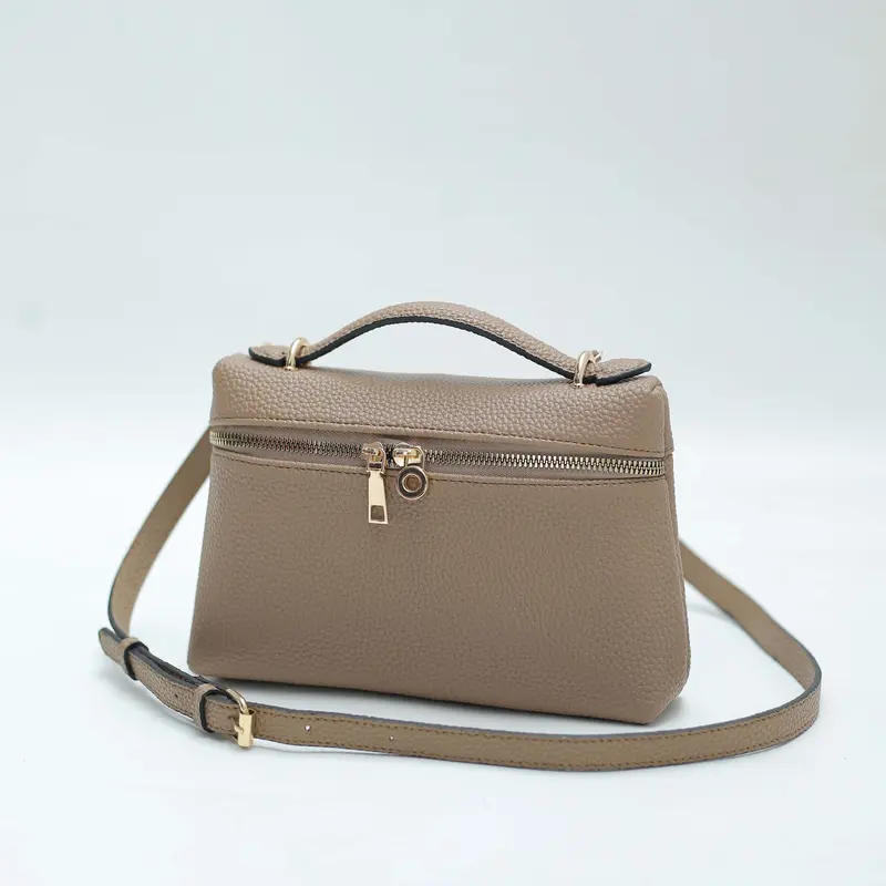 Tas slempang wanita loora piana Tas teng-teng Top Handle bag tas bahu wanita tali bisa diatur Black Kulit 1