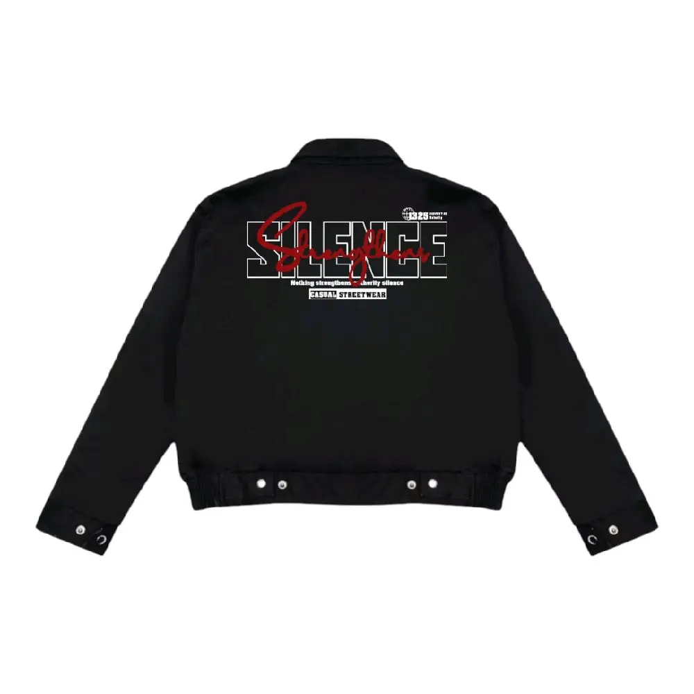 Giovent Work Jaket Boxy Casual Unisex Black "Strenghens"