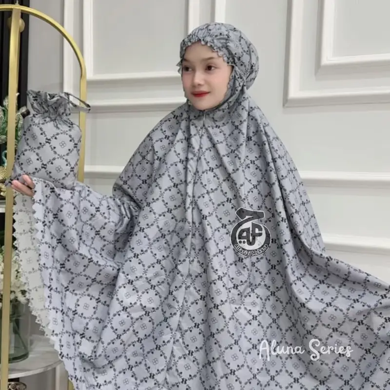 Alfarizi | Mukena Dewasa Travel Motif Terbaru Lasercut Alluna Katun Premium 4
