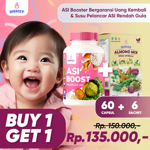 MOMSY BUY 1 GET 1, ASI Booster 60 Kapsul X ALMOND MIX VANILLA 6 Sachet