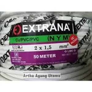 Kabel Extrana NYM 2x1.5 mm² 50 Meter Cu/PVC/PVC ISO 9001:2016
