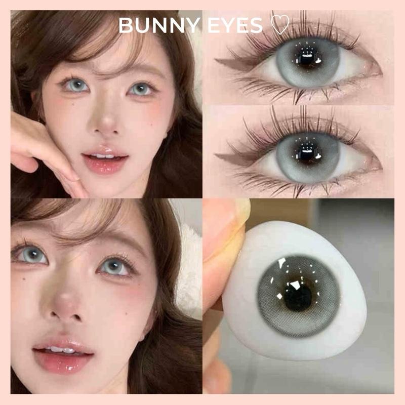 Kính Áp Tròng Lens Xám Khói Reflective Gray Size 14.2mm Độ Cận Từ 0.00 Đến 6.00 Độ (Tặng Kèm Khay Dụng Cụ Đeo )- Bunny Eyes pearly gray  lens 2