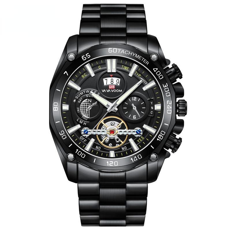 Jam Tangan Pria Anti Air Original Anti Karat Luxury Bercahaya Kalender Multifungsi Quartz Watch Men Berliku Otomatis  VA-2421 3