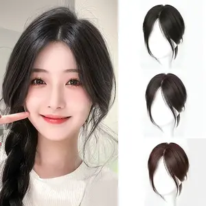 Poni Palsu Korea Hair Clip Rambut Asli Hair Extension Untuk Wanita Wig Berbulu Alami Poni Palsu Panjang MK