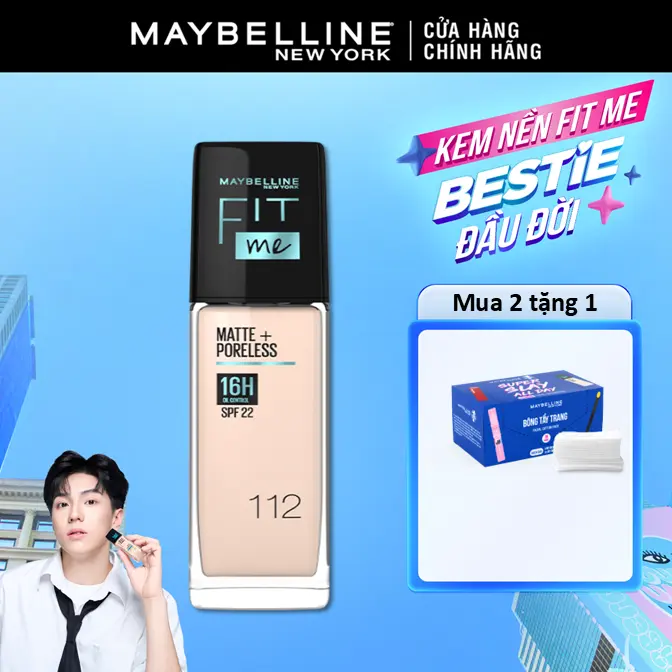 Kem nền mịn nhẹ kiềm dầu Fit Me Maybelline New York Matte Poreless Foundation 30ml