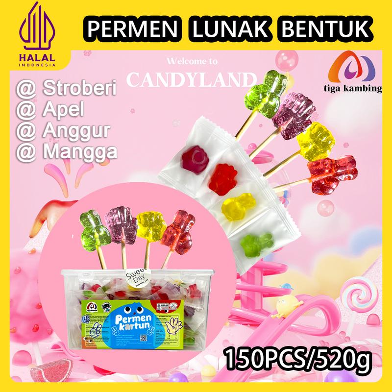 【Halal】150PCS/Box Permen Lunak Bentuk Kartun Cemilan 520g Rasa - Shop ...