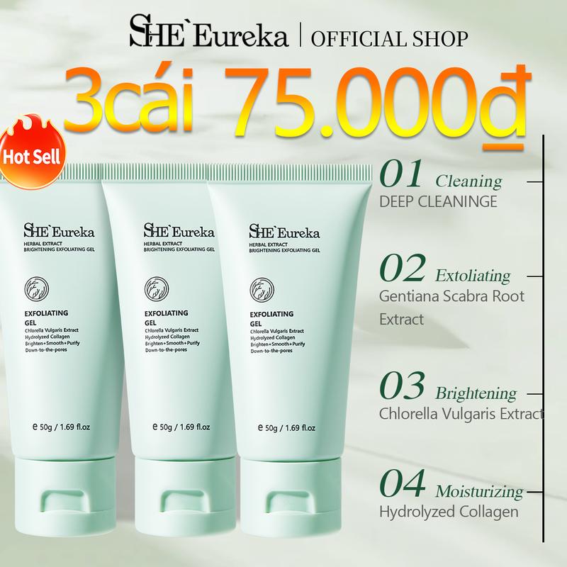 【3PCS 75.000₫  SHEEureka tẩy tế bào chết toàn thân cho mặt, gel tẩy tế bào chết chiết xuất thảo dược làm sạch da mặt 50g & Giảm da chết và giữ cho da khỏe mạnh