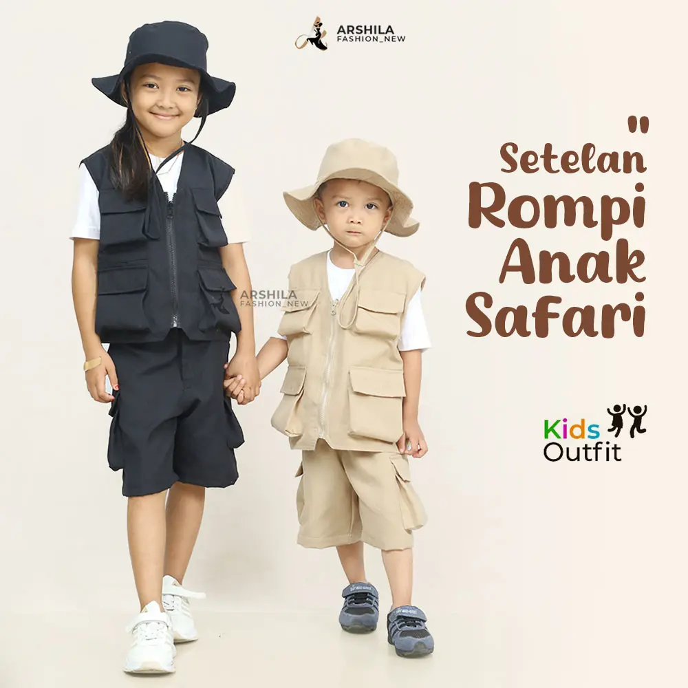 Setelan Rompi Anak Safari Baju Petualang laki laki perempuan