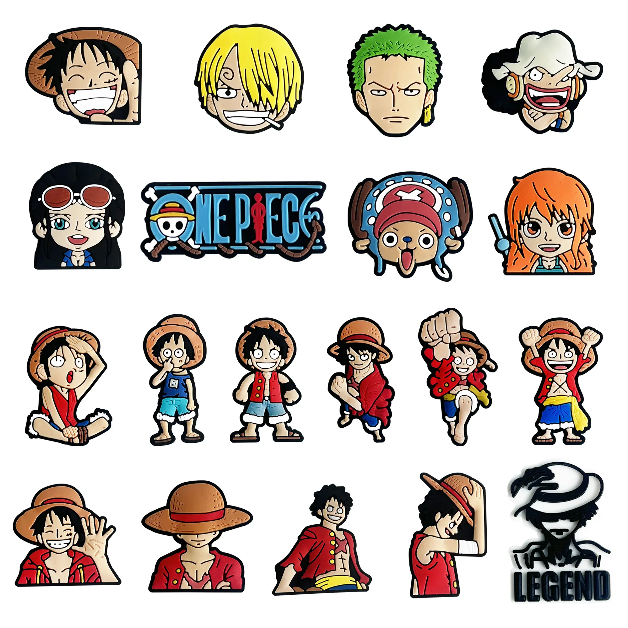 Pesona Kasut, Jibbitz, Pembongkaran dan Hiasan, Gaya Sauron dan Luffy, Aksesori Menembak, Reka Bentuk Bunga One Piece