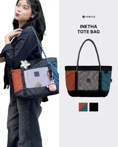 Fertig - Inetha Tote Bag - Tas Selempang Jaring Wanita Pria Praktis Simple