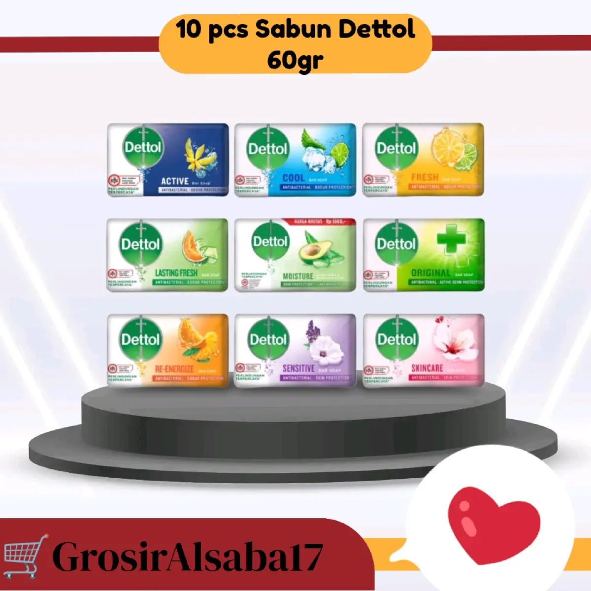 10pcs Sabun Batang Dettol 60 gr