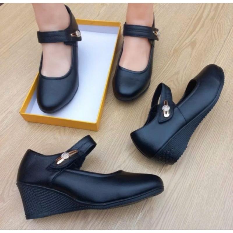 Giày Nữ Đế Xuồng Hậu 5 Phân Mũi Tròn (Bàn chân giày và xoè tăng size)