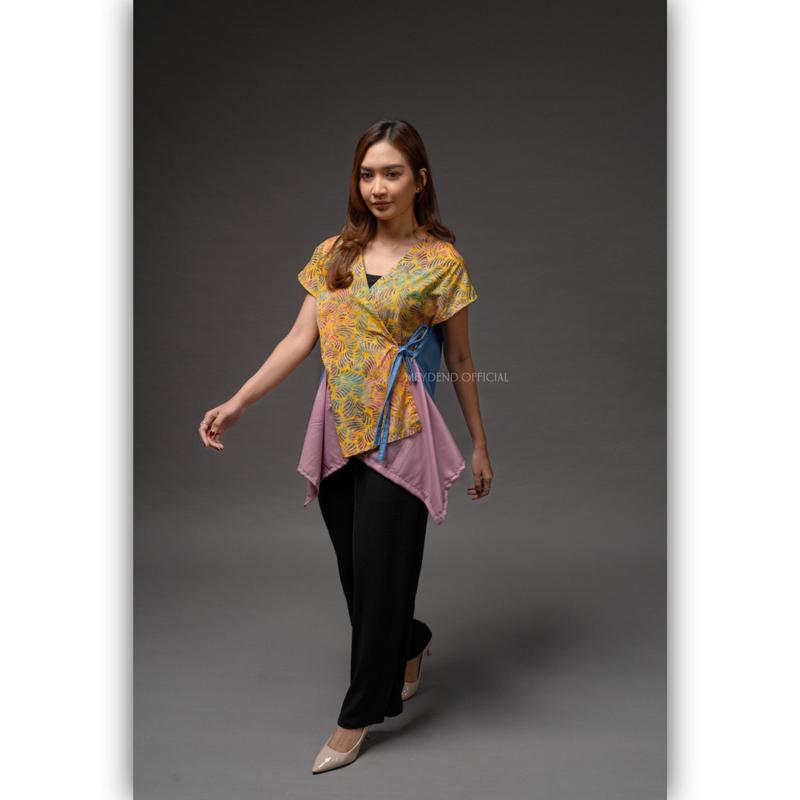 Product Introduction of MEYDEND - Lavanya Blouse Atas Batik Cap Premium Lengan Pendek 28