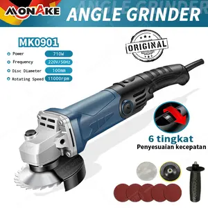 MONAKE Mesin Gerinda Tangan 4 inch 100mm (COD) kecepatan variabel Angle Grinder M0901 mini Grinda