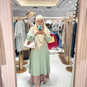Tunik Wanita LongTunik Shakila Botega & Crinkle Airflow Polos Kasual Panjang Kekinian Remaja Muslim Casual Semi Gamis Basic Fit Atasan Dress