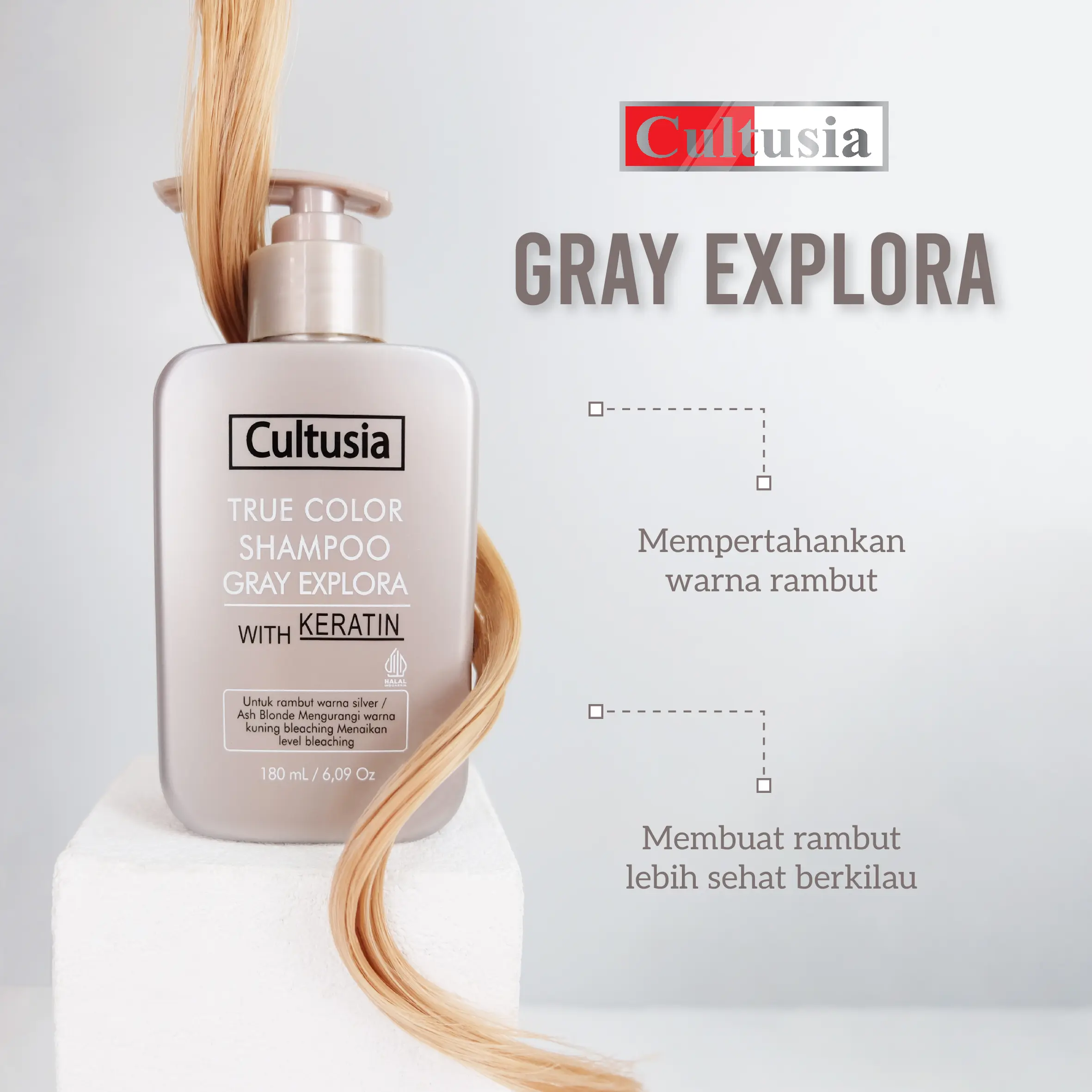 Cultusia True Color Shampo Grey Explora 180ml - with keratin
