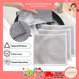 [isi 10 pcs] Kain Lap Dapur Kawat Lap Dapur Jaring Halus Cuci Piring dan Panci Kawat Cuci Piring ready siap kirim